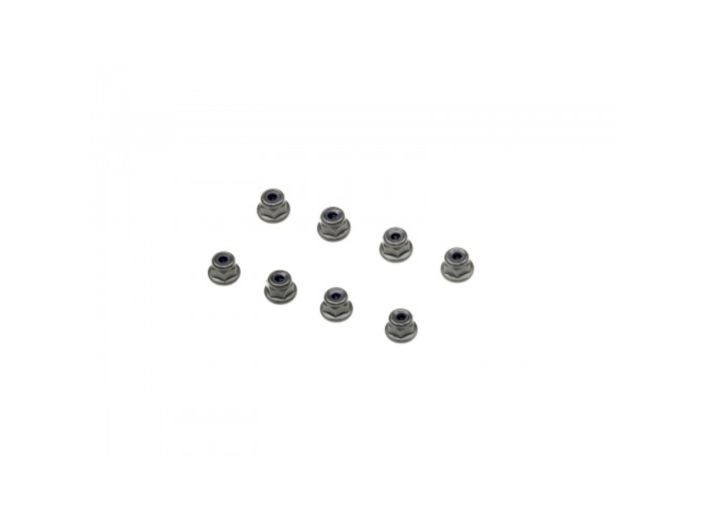 B07303 - M3 FLANGED NYLON NUT (Black/8pcs)