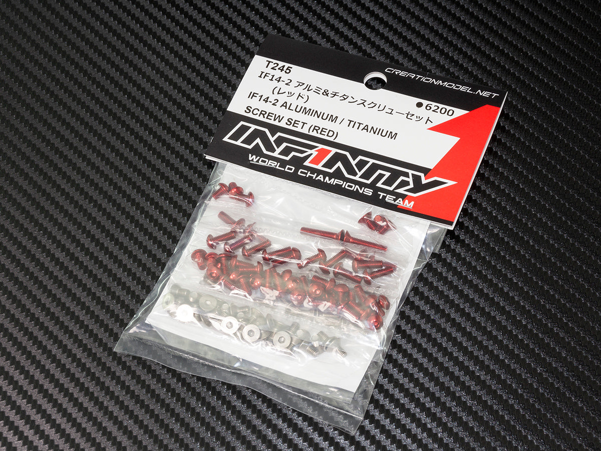 T245 - IF14-2 TITANIUM / ALUMINUM SCREW SET (Red)