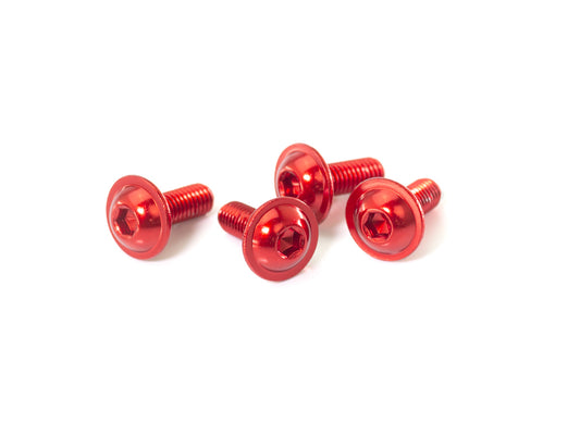 B01308F-AR - M3x8mm ALUMINUM FLANGE BUTTON HEAD SCREW (Red/4pcs)