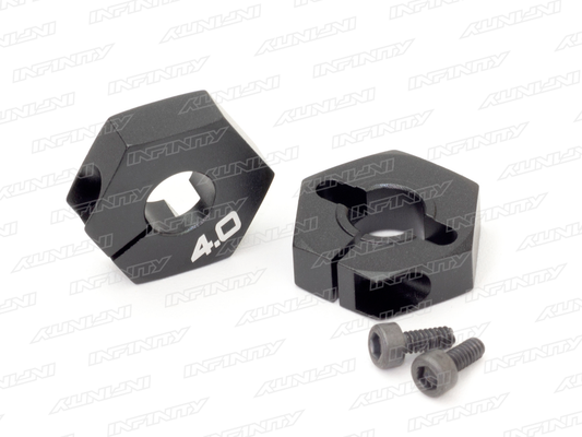 T311 - ALUMINUM HEX WHEEL HUB (4.0mm/Black/2pcs)