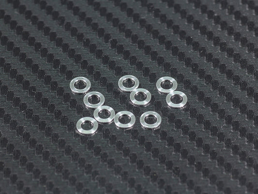 F066 - RIDE HEIGHT ADJUST ALUMINUM WASHER 0.5mm (Silver/10pcs)