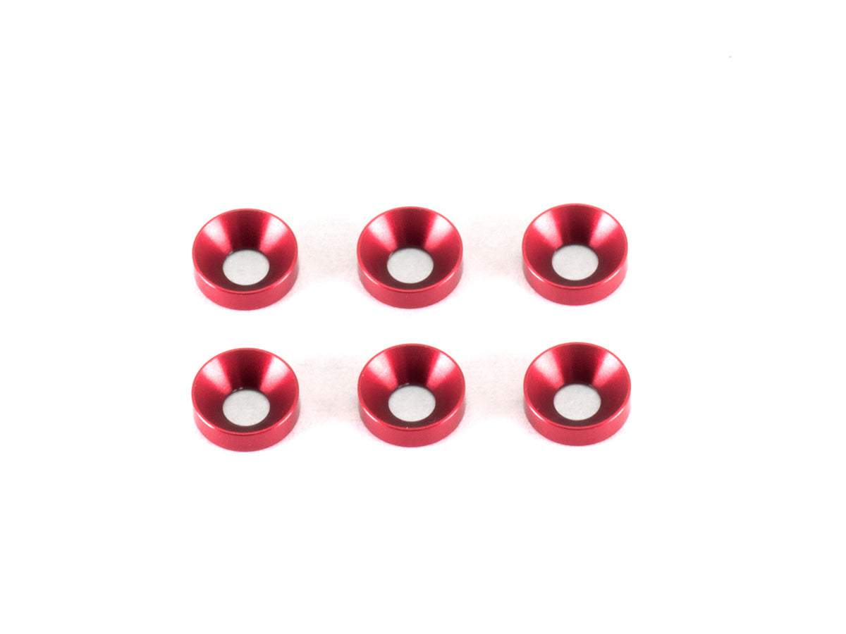 T077 - 3mm Countersunk Washers (Red/6pcs)