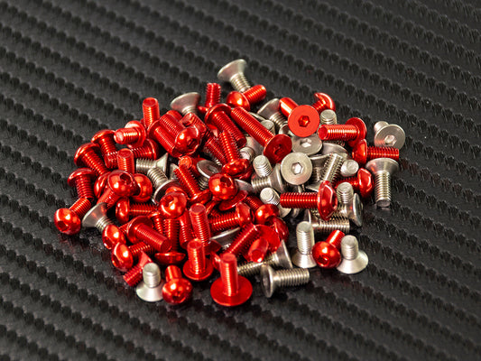 T245 - IF14-2 TITANIUM / ALUMINUM SCREW SET (Red)