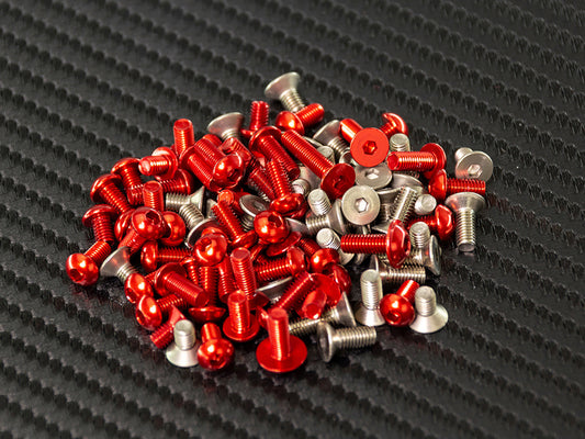 T299 - IF14-2FWD ALUMINUM / TITANIUM SCREW SET (Red)